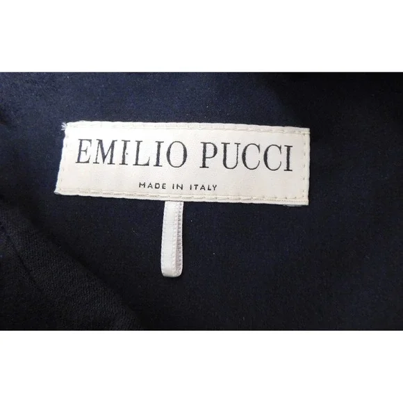 Emilio Pucci Black Ivory Wool Blend Cut‎ Out Stretchy Dress Italy sz 8